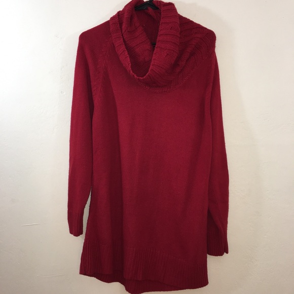 Ashley Stuart Women’s Red Cable Sweater 14/16 - Picture 2 of 6